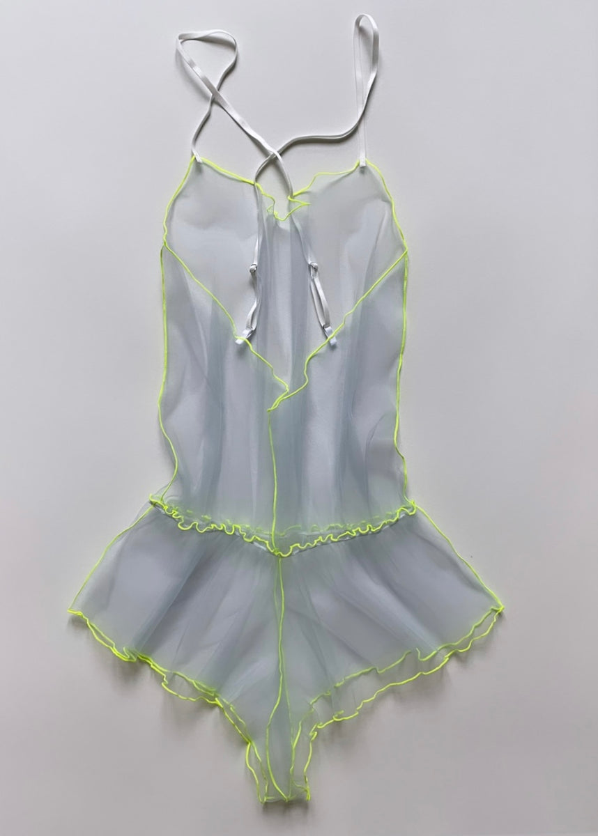 LIGHT BLUE & NEON BODYSUIT