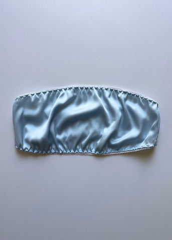 SILKY SATIN BANDEAU LIGHT BLUE