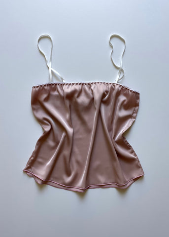 SILKY SATIN TOP ROSE GOLD