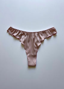 SILKY SATIN THONG ROSE GOLD