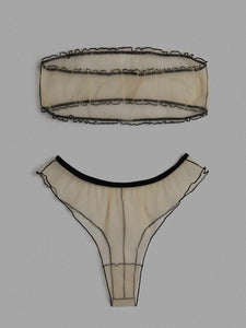 NUDE AND BLACK OPEN BACK BODYSUIT