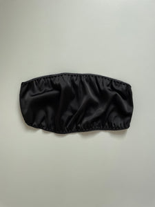 SILKY SATIN BLACK BANDEAU