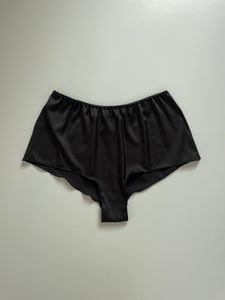 SILKY SATIN BLACK SHORTS