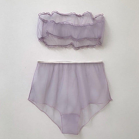 LAVENDER SET BANDEAU AND HIGH WAIST PANTY