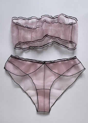 SHINY ROSE SET BANDEAU AND BIKINI