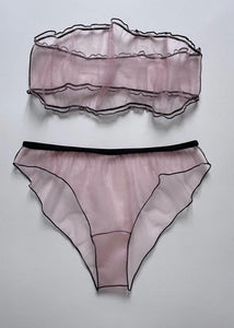 SHINY ROSE SET BANDEAU AND KNICKERS