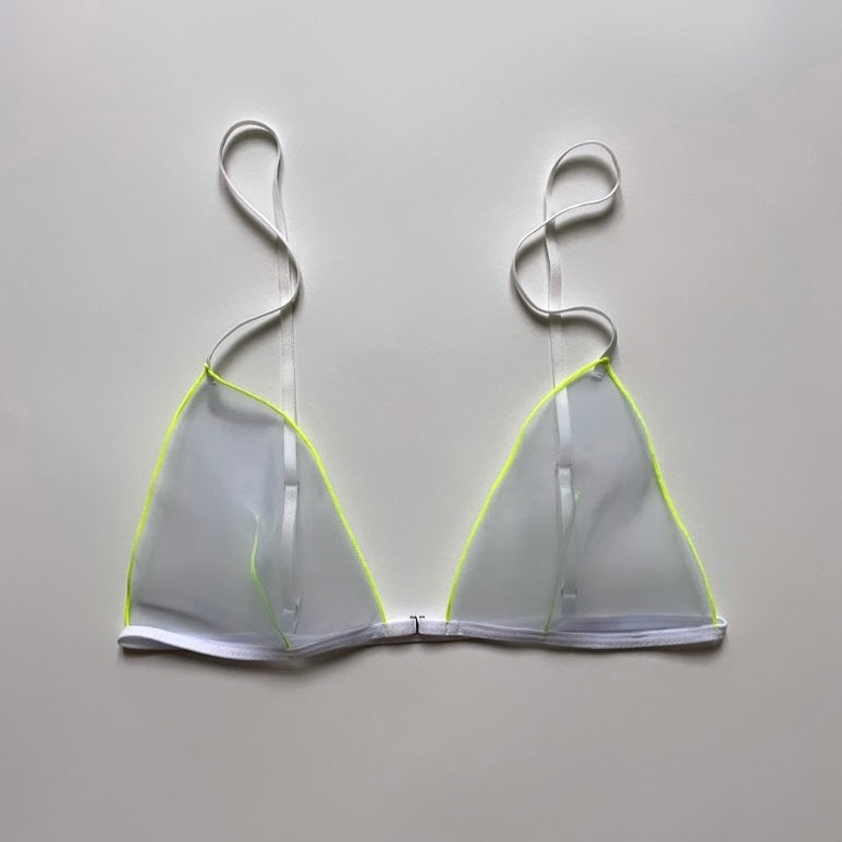 LIGHT BLUE & NEON SOFT CUP BRA