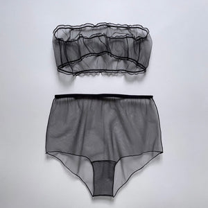 BLACK DIAMOND SET BANDEAU AND HIGH WAIST PANTY